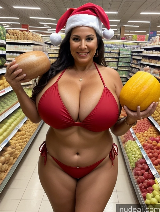 related ai porn images free for Milf One Busty Huge Boobs Tanned Skin 70s Brazilian Front View Microkini Thong Chubby Santa Grocery