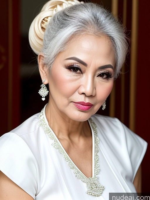 related ai porn images free for Milf Beautiful Pouting Lips Sexy Face Traditional Thai 60s White Hair Hair Bun