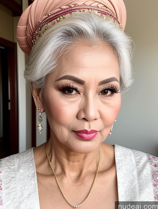 related ai porn images free for Milf Beautiful Pouting Lips Sexy Face Traditional Thai 60s White Hair Hair Bun