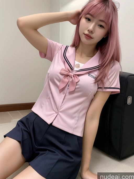 related ai porn images free for 18 Pink Hair Straight Woman One Spread Pussy Front View JK Uniform Perfect Boobs Asian Bra