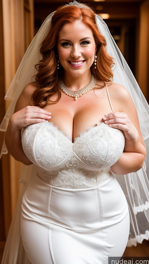 ai nude image of arafed woman in a wedding dress posing for a picture pics of Huge Boobs Perfect Boobs Big Ass Thick Big Hips Perfect Body Western Wedding Irish Happy Pearl Jewelry