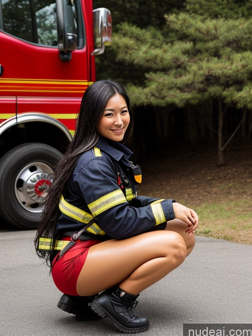 related ai porn images free for One Oiled Body Long Legs Small Ass Beautiful Perfect Boobs 20s Black Hair Long Hair Japanese Woman Front View Firefighter Squatting