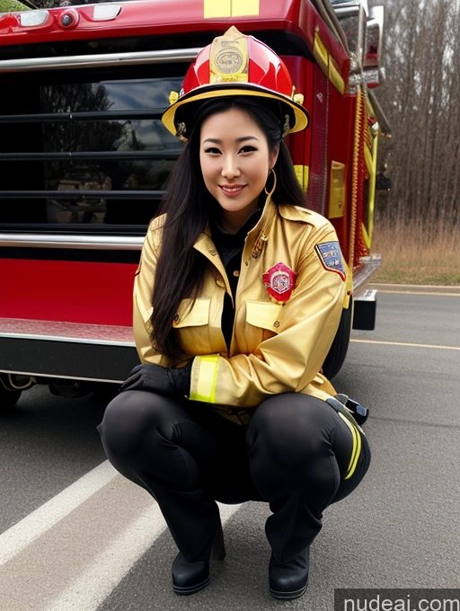 related ai porn images free for One Long Legs Beautiful Perfect Boobs 20s Black Hair Long Hair Japanese Woman Front View Firefighter Squatting Huge Boobs Big Ass Gold Jewelry