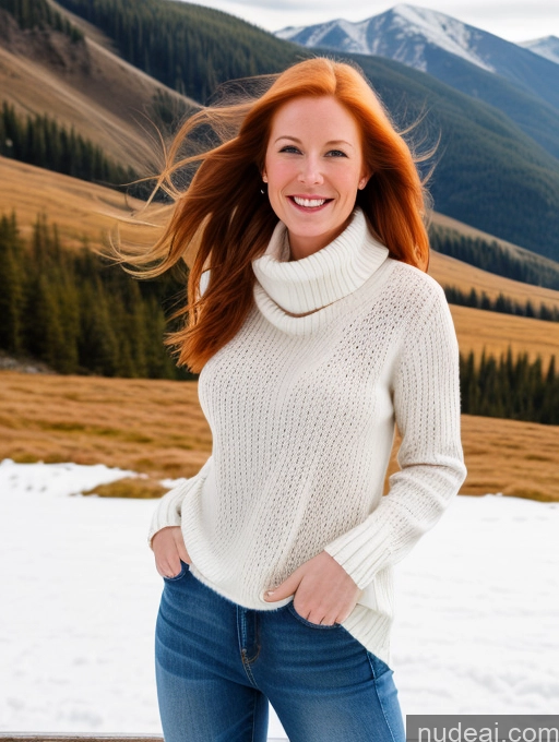 related ai porn images free for 40s Long Hair Front View One Jeans Happy Model Perfect Boobs Fairer Skin Sweater Boots Ginger Swedish Mountains