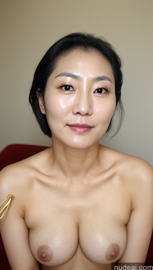 Korean Mami Milf 30s Close-up View Slicked