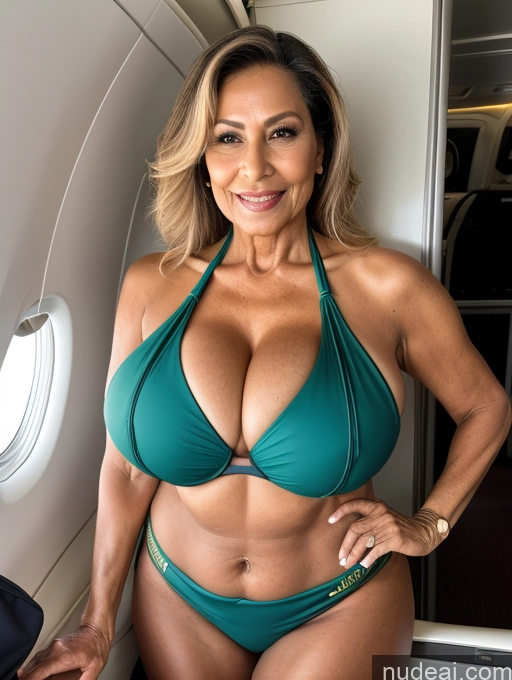 related ai porn images free for Milf One Busty Huge Boobs Tanned Skin 70s Brazilian Front View Microkini Thong Flight Attendant