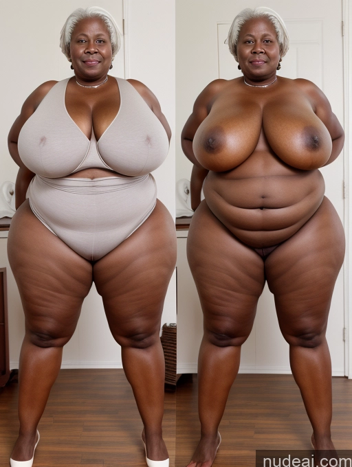 ai nude image of two women in large bodysuits standing next to each other pics of Huge Boobs 80s White Hair Black Spreading Legs Nude Abs Fat Dark Skin Big Hips Big Ass Tanned Skin Onoff