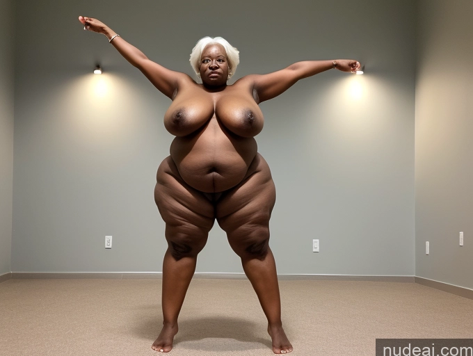 related ai porn images free for Huge Boobs Big Ass Big Hips Abs Dark Skin 80s White Hair Black Nude Fat Bright Lighting T-pose