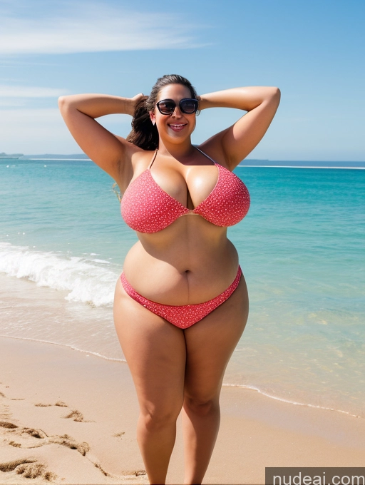 related ai porn images free for Woman Fat 20s Happy Brunette Ponytail White Beach T-pose Bikini Sunglasses Lipstick Big Hips Busty Huge Boobs Chubby Thick Front View