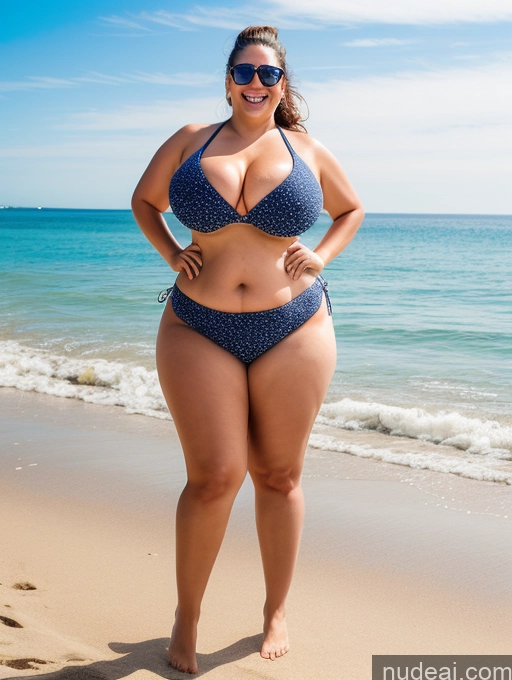 related ai porn images free for Woman Fat 20s Happy Brunette Ponytail White Beach T-pose Bikini Sunglasses Lipstick Big Hips Busty Huge Boobs Chubby Thick Front View