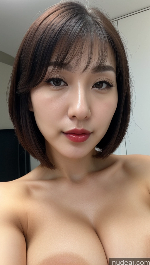 related ai porn images free for Woman One Huge Boobs Beautiful Lipstick Fairer Skin 30s Black Hair Bobcut Korean Close-up View Simple Detailed