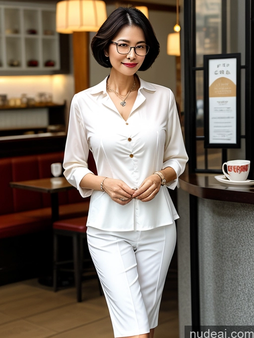 related ai porn images free for Milf Perfect Boobs Perfect Body Glasses Short Hair Chinese Cafe Blouse Bra Casual Professor Secretary Shirt Stylish Suit Detailed Cleavage 70s Dark Lighting