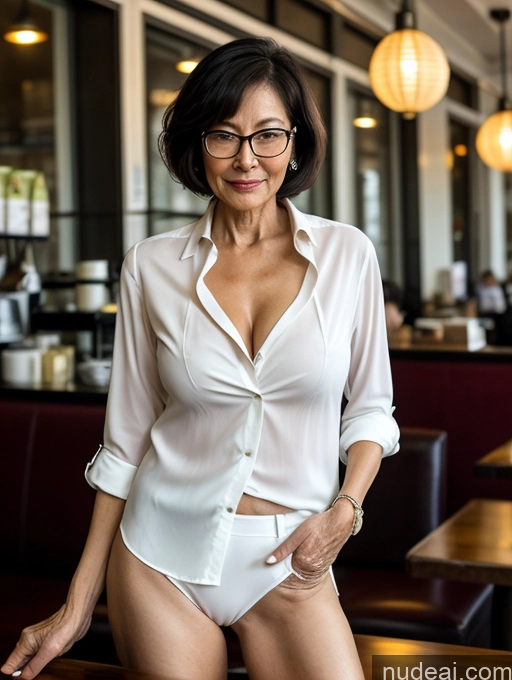 related ai porn images free for Milf Perfect Boobs Perfect Body Glasses Short Hair Chinese Cafe Blouse Bra Casual Professor Secretary Shirt Stylish Suit Detailed Cleavage 70s Dark Lighting Partially Nude