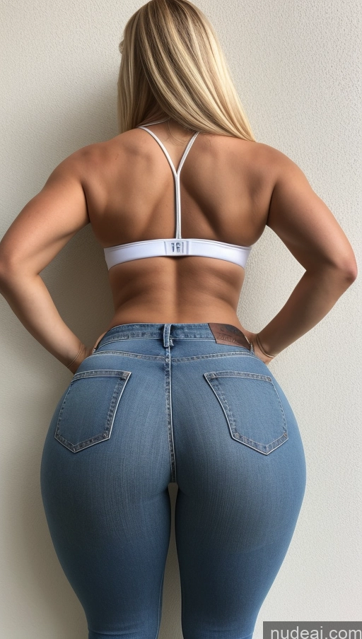 ai nude image of araffe butt - bari woman in jeans showing off her butt pics of Athlete Big Hips Big Ass Jeans Blonde