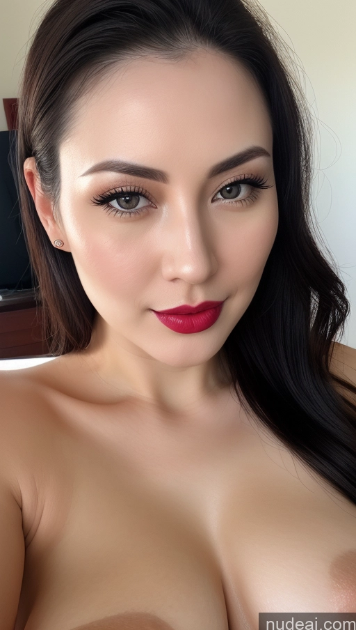 related ai porn images free for Woman One Beautiful Lipstick Fairer Skin 30s Black Hair Close-up View Vietnamese Slicked Perfect Boobs Detailed Busty