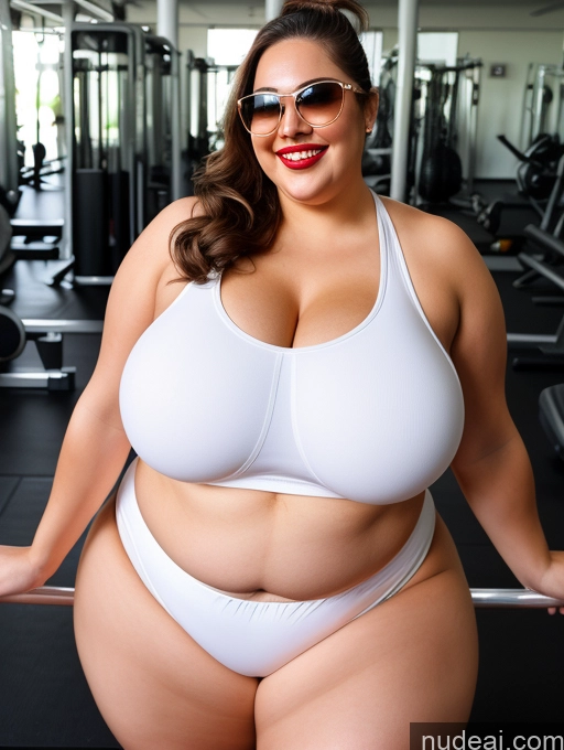 related ai porn images free for Woman One Busty Huge Boobs Sunglasses Lipstick Big Ass Thick Chubby Fat Big Hips 20s Happy Brunette Ponytail White Gym Front View T-pose Bikini