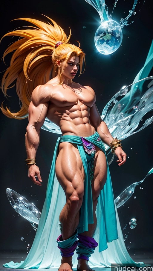 related ai porn images free for Sari Several Powering Up Surrealist Busty Muscular Abs Bodybuilder Super Saiyan 4