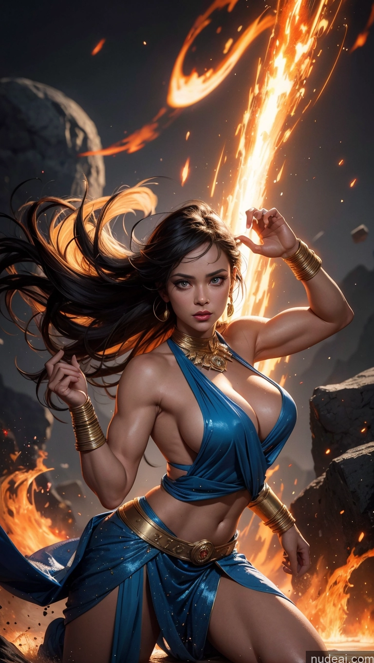 related ai porn images free for Sari Several Powering Up Surrealist Busty Muscular Abs Bodybuilder Dynamic View Battlefield Heat Vision Superhero