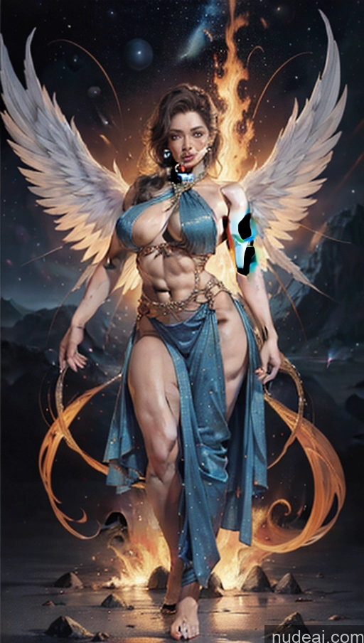 related ai porn images free for Sari Several Powering Up Surrealist Busty Muscular Abs Bodybuilder Dynamic View Space Has Wings