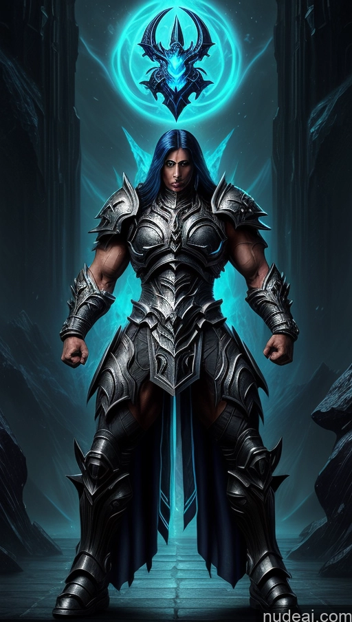 ai nude image of a close up of a person in armor with a sword pics of Sari Several Powering Up Surrealist Dynamic View Abs Muscular Busty Bodybuilder Death Knight