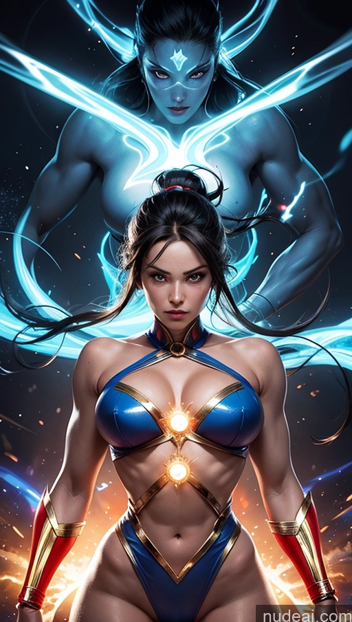 related ai porn images free for Several Surrealist Dynamic View Superhero Powering Up Regal Busty Muscular Abs Superheroine