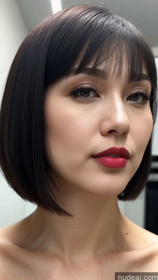 related ai porn images free for Woman One Beautiful Lipstick Fairer Skin 30s Black Hair Vietnamese Close-up View Simple Detailed Short Hair Huge Boobs Jumpsuit