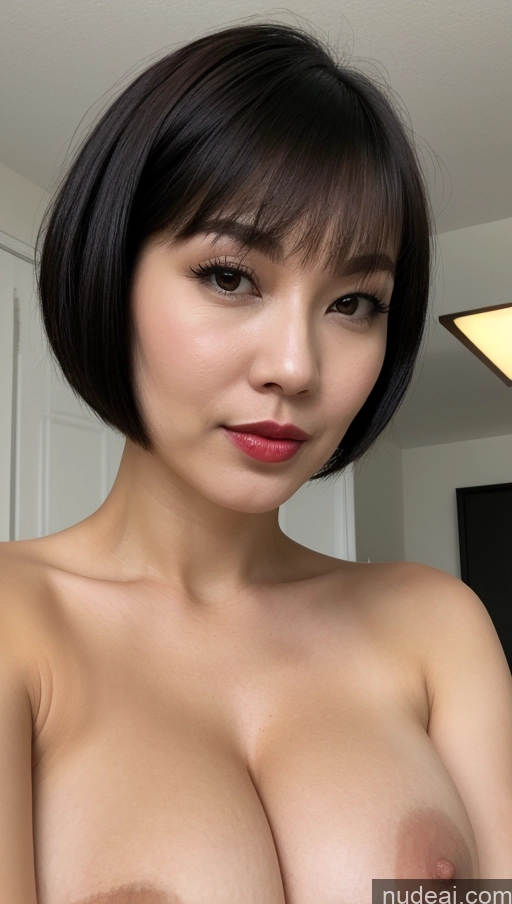 related ai porn images free for Woman One Beautiful Lipstick Fairer Skin 30s Black Hair Vietnamese Close-up View Simple Detailed Short Hair Huge Boobs Cumshot