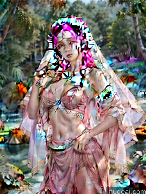 ai nude image of there is a woman in a pink dress standing in a field pics of Model One Perfect Boobs Skinny 18 Long Hair Japanese Has Wings Pink Hair China Goddess Fashion