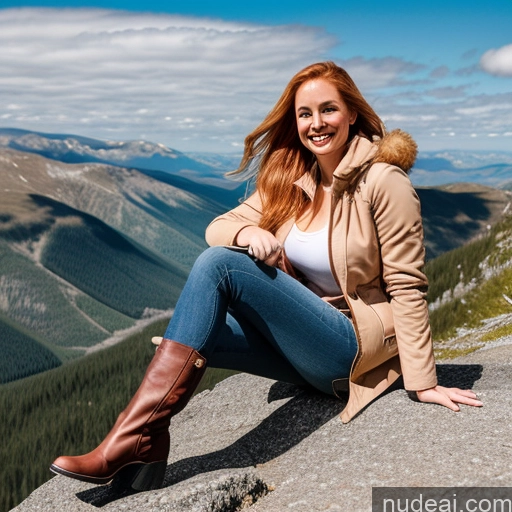 related ai porn images free for Model One Perfect Boobs Perfect Body 40s Fairer Skin Happy Blonde Long Hair Irish Front View Cleavage Mountains Boots Jeans Jacket