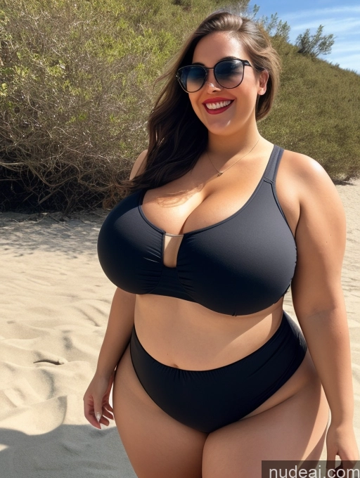 related ai porn images free for Woman One Huge Boobs Busty Lipstick Sunglasses Big Ass Chubby Thick Fat Big Hips 20s Happy Brunette Ponytail White Beach Crop Top