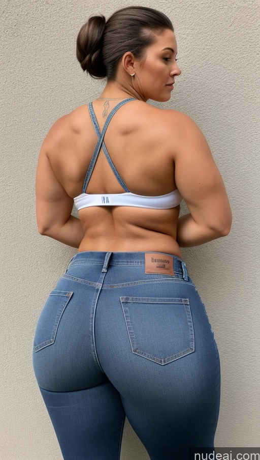 ai nude image of araffe butt lifter in jeans showing her butt pics of Big Ass Big Hips Athlete Jeans Hair Bun