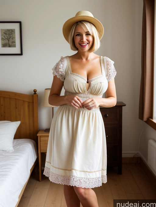 related ai porn images free for Woman Busty One Happy Blonde Short Hair White Skin Detail (beta) Bedroom Front View 60s Dirndl Hat High Heels Detailed