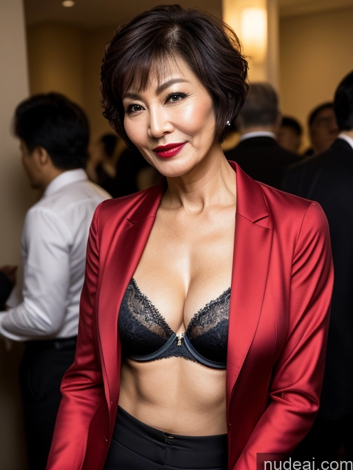 related ai porn images free for Milf Perfect Boobs Beautiful Lipstick Perfect Body Short Hair 60s Chinese Bra Jacket Professor Secretary Stylish Suit Dark Lighting Detailed Sexy Face Party