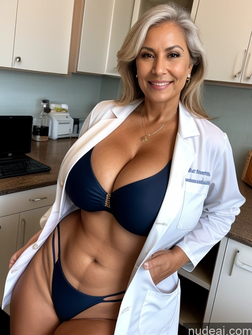 related ai porn images free for Milf One Busty Huge Boobs Tanned Skin Front View Microkini Thong Brazilian 70s Lab Coat Doctor