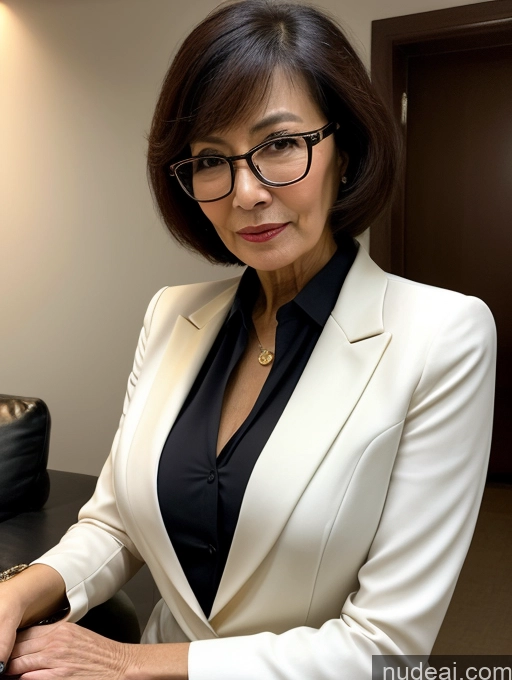 related ai porn images free for Milf Perfect Boobs Beautiful Glasses Perfect Body Pixie Chinese Party Blouse Bra Jacket Stylish Suit Cleavage Dark Lighting Detailed 70s