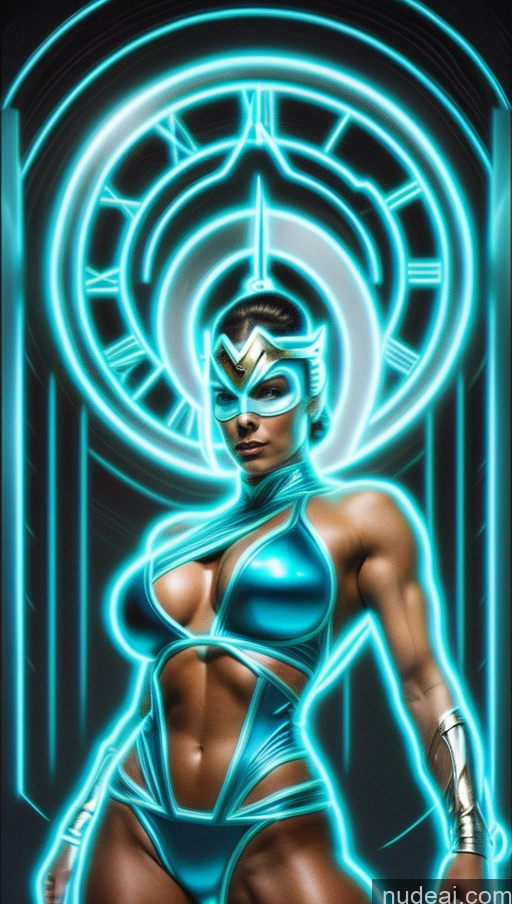 related ai porn images free for Bodybuilder Several Busty Muscular Abs Surrealist Superhero Israel Powering Up Neon Lights Clothes: Blue Futuristic