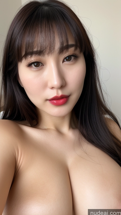 related ai porn images free for Woman One Huge Boobs Beautiful Lipstick Fairer Skin 30s Black Hair Bangs Close-up View Simple Detailed Korean