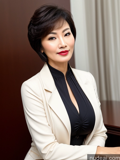 related ai porn images free for Milf Perfect Boobs Beautiful Lipstick Perfect Body Short Hair 60s Chinese Bra Jacket Professor Secretary Stylish Suit Dark Lighting Detailed Sexy Face