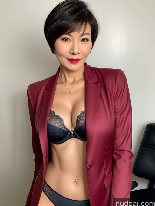 related ai porn images free for Milf Perfect Boobs Beautiful Lipstick Perfect Body Short Hair 60s Chinese Bra Jacket Professor Secretary Stylish Suit Dark Lighting Detailed Sexy Face