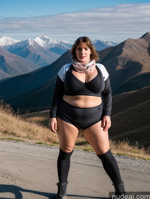 Huge Boobs Thick Chubby Big Hips Short Fairer Skin Brunette Bobcut White Detailed Sexy Face Mintcastella 60s Seductive True Buruma V4 Athlete Pubic Hair Anidildo Mountains Boots Scarf Stylish Cleavage Bright Lighting High Socks