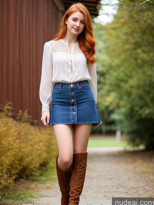 related ai porn images free for 18 Ginger Blouse Boots Jeans Mini Skirt