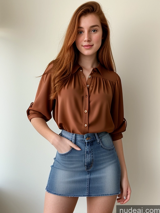 related ai porn images free for 18 Ginger Blouse Jeans Mini Skirt