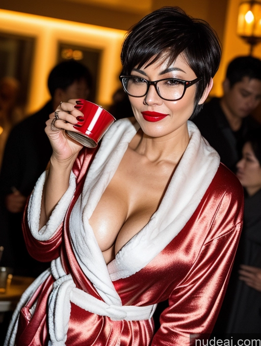 related ai porn images free for Milf Perfect Boobs Perfect Body Beautiful Glasses Lipstick Pubic Hair Short Hair Sexy Face Chinese Party Bathrobe Stylish Detailed Dark Lighting