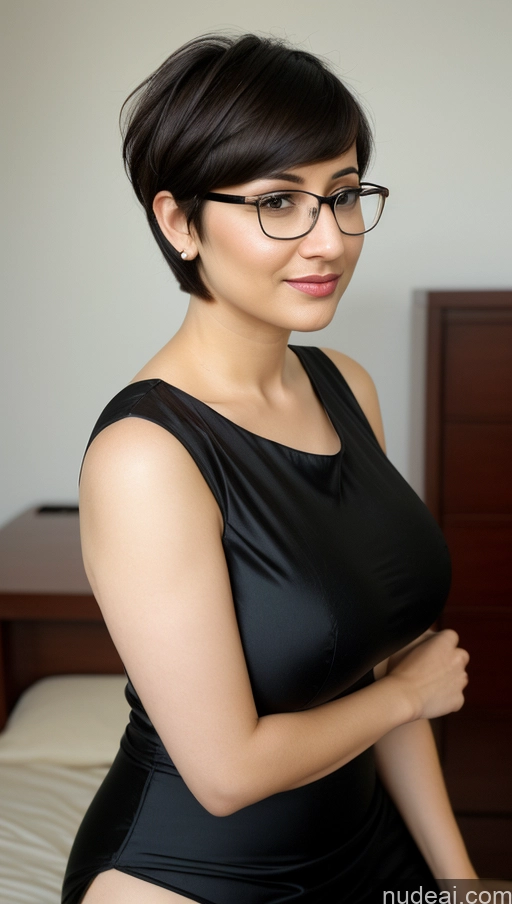 related ai porn images free for Woman One Beautiful Busty Perfect Boobs Thick Fairer Skin Black Hair Short Hair Indian Close-up View Detailed Glasses Simple 30s Salwar