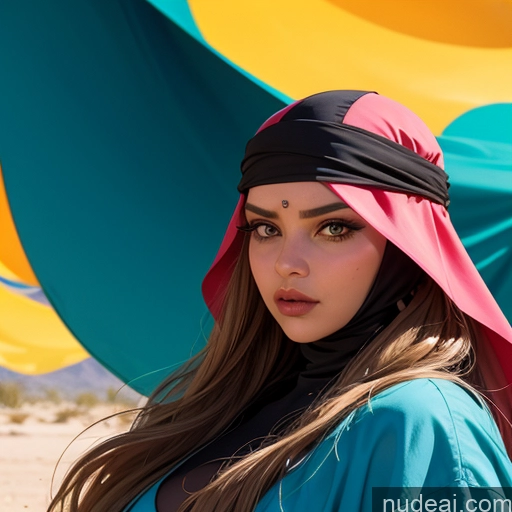 related ai porn images free for Woman One Front View Long Hair Illustration 20s Tanned Skin Chubby Arabic Black Hair Niqab Desert Small Tits Beautiful Thick Fat Tall Serious