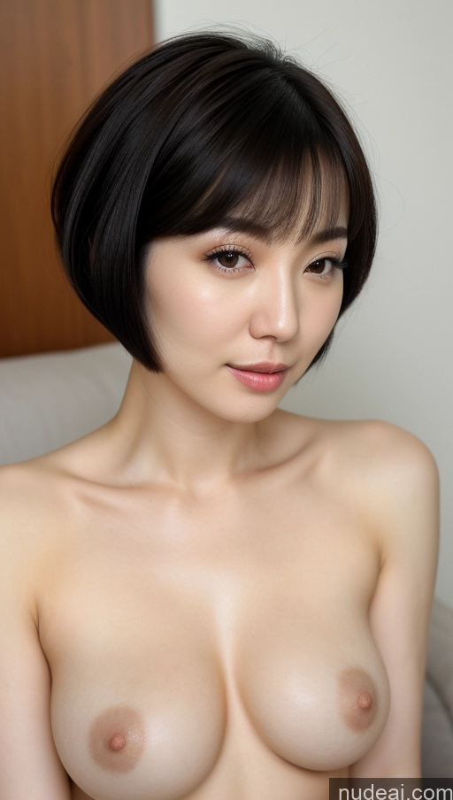 related ai porn images free for Woman One Beautiful Fairer Skin 30s Black Hair Short Hair Korean Close-up View Simple Detailed Perfect Boobs