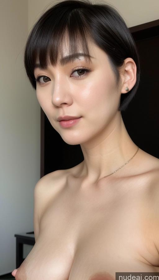 related ai porn images free for Woman One Beautiful Fairer Skin 30s Black Hair Short Hair Korean Close-up View Simple Detailed Perfect Boobs