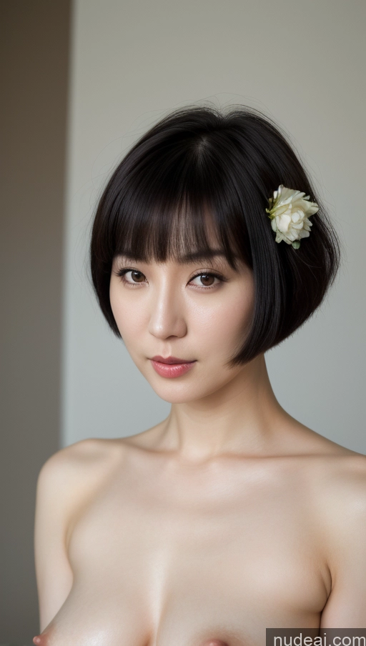 related ai porn images free for Woman One Beautiful Fairer Skin 30s Black Hair Short Hair Korean Close-up View Simple Detailed Perfect Boobs