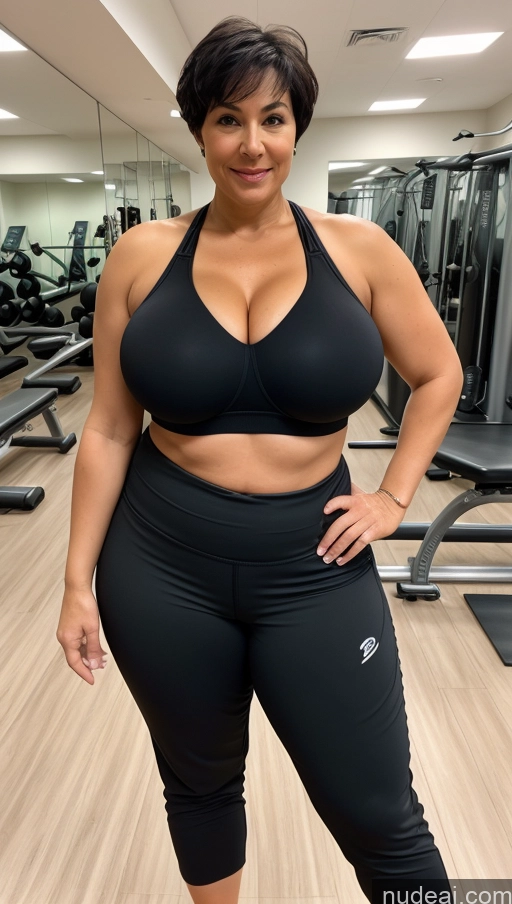 related ai porn images free for Milf One Huge Boobs Big Ass Big Hips Chubby 60s Sexy Face Black Hair Short Hair White Skin Detail (beta) Gym Front View Sports Bra Harem Pants Detailed