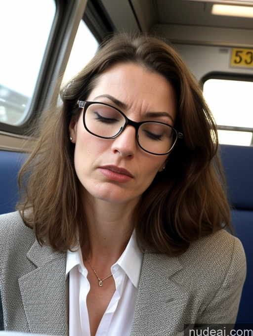 ai nude image of woman with glasses looking at a laptop computer on a train pics of Beautiful Long Legs Tall Perfect Body Fairer Skin Sad Serious Seductive Sexy Face Long Hair Hungarian 80s 90s Professor Teacher Angry Orgasm Sleeping Train Bra Glasses 30s Woman